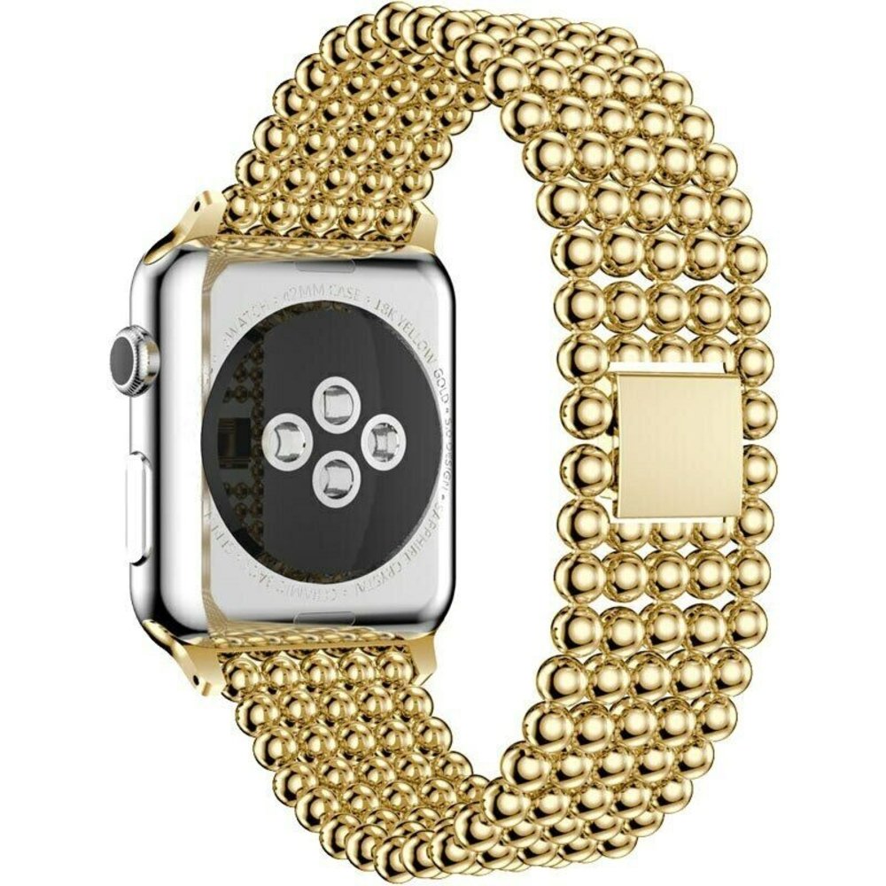 Strap-it® Strap-it Apple Watch stalen kralen band (goud) Strap-it® Strap-it Apple Watch stalen kralen band (goud)