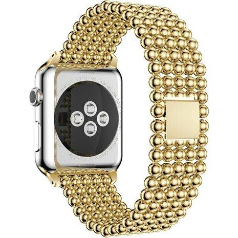 Strap-it® Strap-it Apple Watch stalen kralen band (goud) Strap-it® Strap-it Apple Watch stalen kralen band (goud)