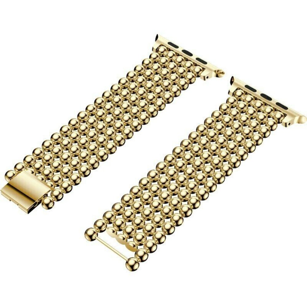 Strap-it® Strap-it Apple Watch stalen kralen band (goud) Strap-it® Strap-it Apple Watch stalen kralen band (goud)