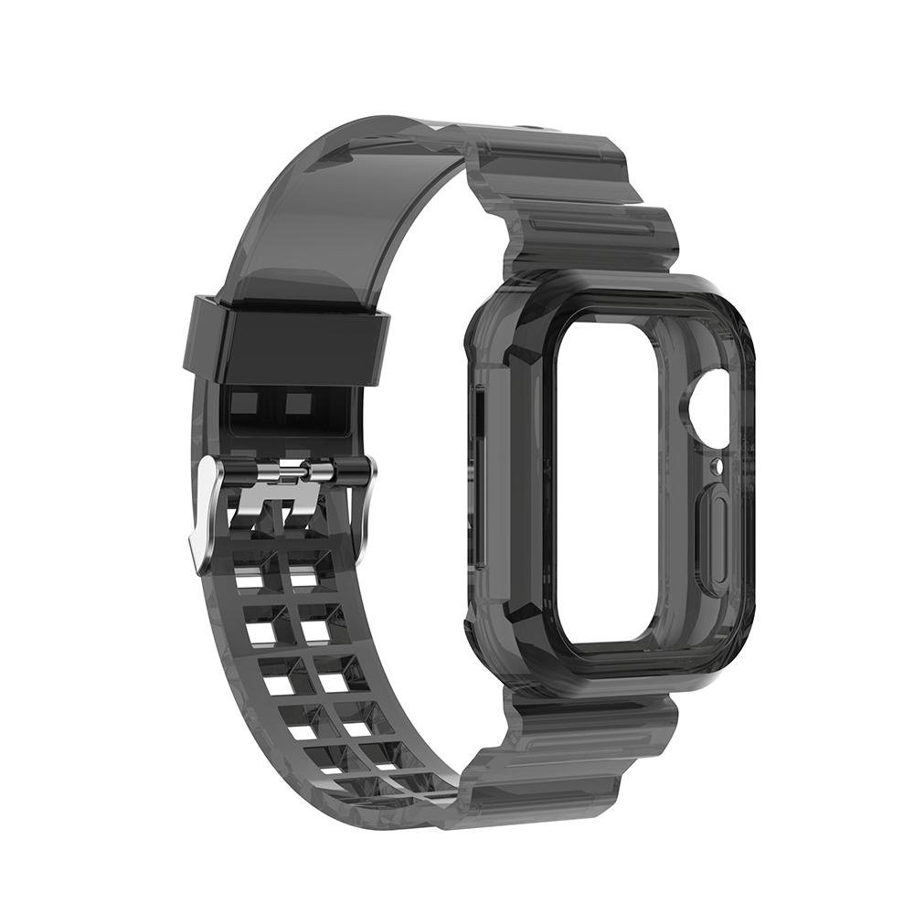 Strap-it® Strap-it Apple Watch clear TPU band (transparant zwart)