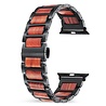 Strap-it® Strap-it Apple Watch stalen/houten bandje (zwart/bruin) Strap-it® Strap-it Apple Watch stalen/houten bandje (zwart/bruin)