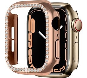 Strap-it® Apple Watch 7/8/9 Diamond PC hard case 45mm (rosé goud)