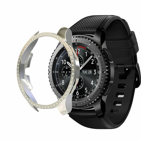 Samsung Galaxy Watch 46mm Diamond PC hard case zilver Smartwatchbanden