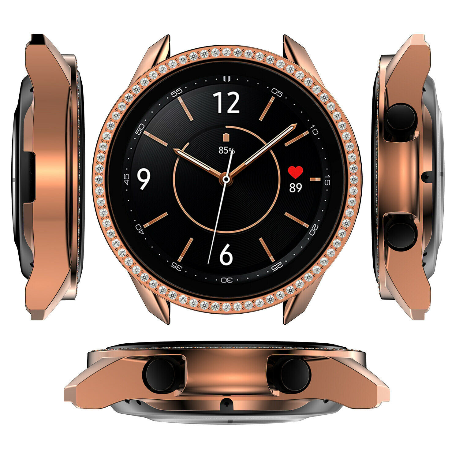 Samsung Galaxy Watch 3 41mm Diamond PC hard case rose goud Smartwatchbanden