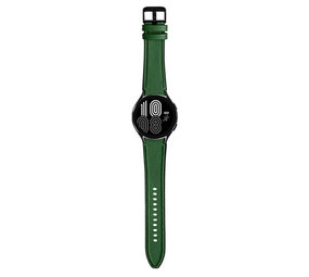 Strap-it® Samsung Galaxy Watch 4 - 40mm hybrid leren bandje (groen)