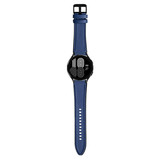 Strap-it® Samsung Galaxy Watch 4 - 44mm hybrid leren bandje (donkerblauw)