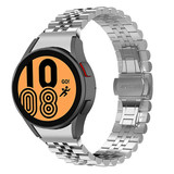 Strap-it® Samsung Galaxy Watch 4 - 40mm Jubilee stalen band (zilver)