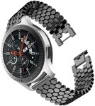 Strap-it® Strap-it Samsung Galaxy Watch 46mm stalen vis band (zwart)