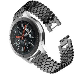 Strap-it® Samsung Galaxy Watch 46mm stalen vis band (zwart) Strap-it® Samsung Galaxy Watch 46mm stalen vis band (zwart)