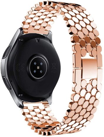 Strap-it® Strap-it Samsung Galaxy Watch 3 45mm stalen vis band (rosé goud)