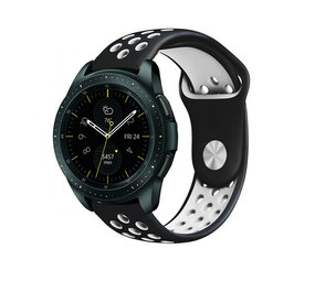 Strap-it® Samsung Galaxy Watch sport band 42mm (zwart/wit)