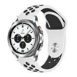 Strap-it® Samsung Galaxy Watch 4 Classic 42mm sport band (wit/zwart)