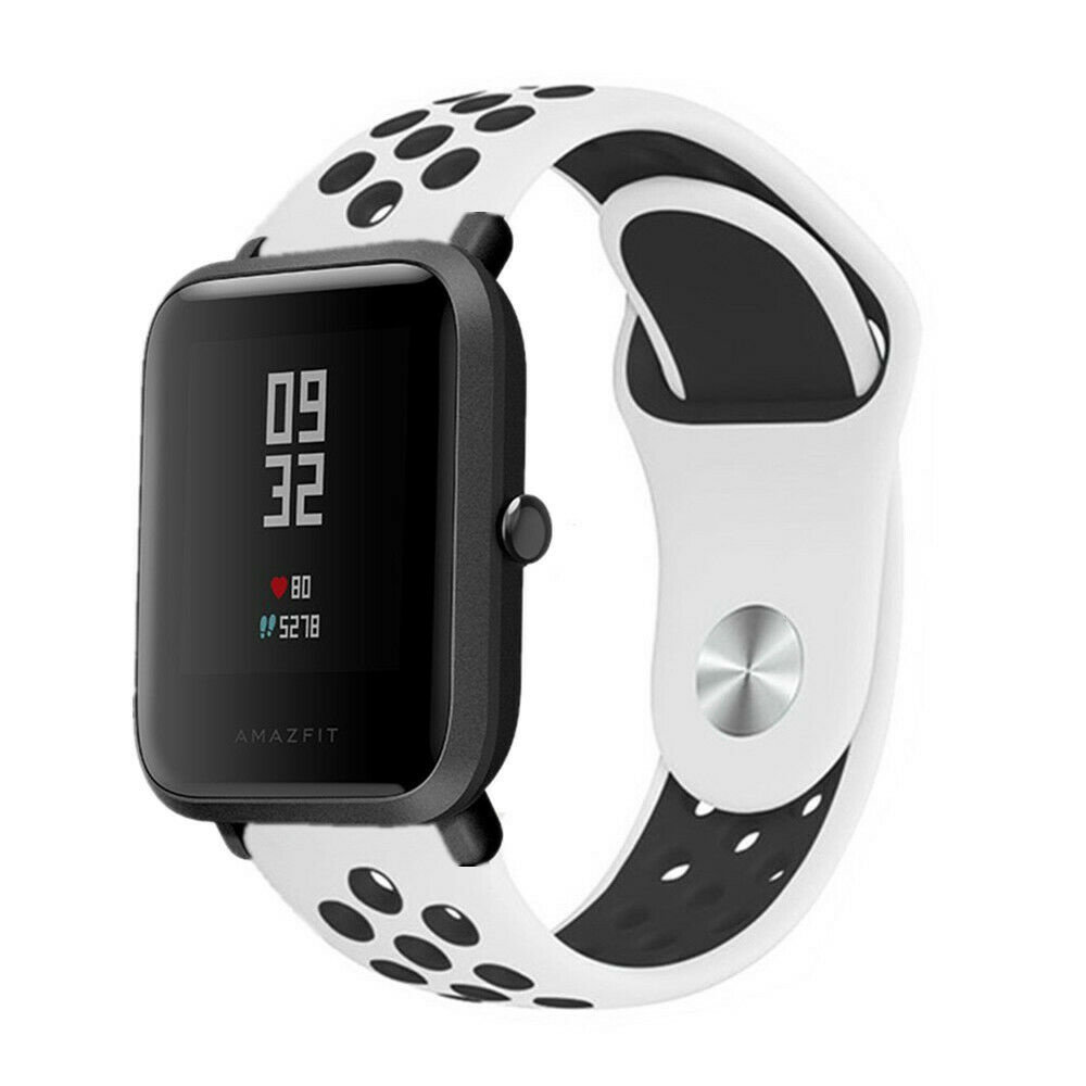 Strap-it® Strap-it Xiaomi Amazfit Bip sport band (wit/zwart)