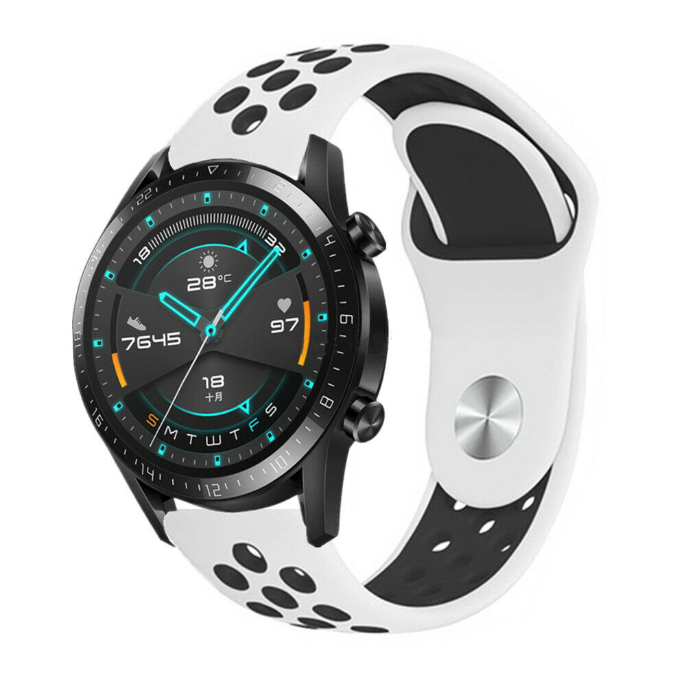 Strap-it® Strap-it Huawei Watch GT 2 sport band (wit/zwart)