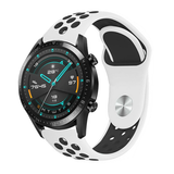 Strap-it® Huawei Watch GT 2 sport band (wit/zwart)