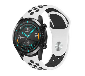 Strap-it® Huawei Watch GT 2 sport band (wit/zwart)