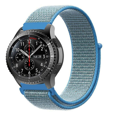 Strap-it® Strap-it Samsung Galaxy Watch 46mm nylon band (blauw) Strap-it® Strap-it Samsung Galaxy Watch 46mm nylon band (blauw)