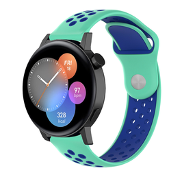Strap-it® Huawei Watch GT 3 42mm sport band (aqua/blauw) Strap-it® Huawei Watch GT 3 42mm sport band (aqua/blauw)