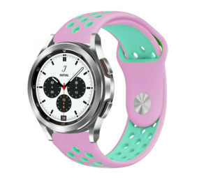 Strap-it® Samsung Galaxy Watch 4 Classic 42mm sport band (roze/aqua)