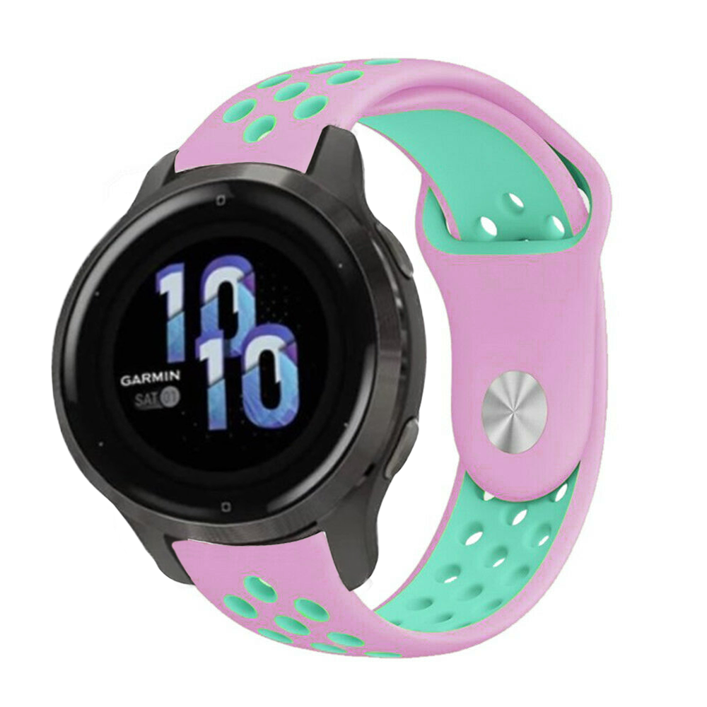 Strap-it® Strap-it Garmin Venu 2s sport bandje - 40mm - roze/aqua