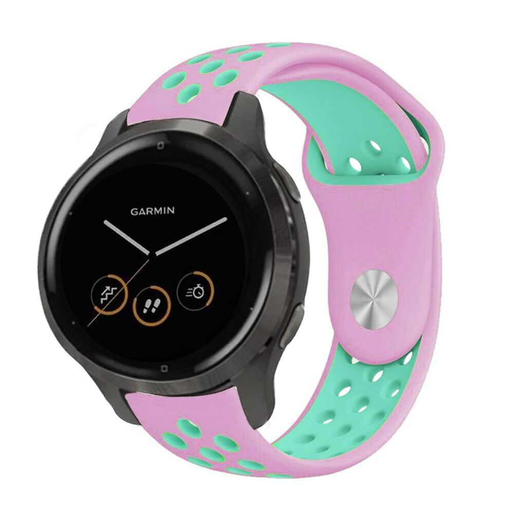 Strap-it® Strap-it Garmin Vivoactive 4s sport band - 40mm - roze/aqua
