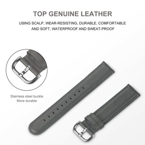 Strap-it® Strap-it Samsung Galaxy Watch 46mm leren bandje (donkergrijs)