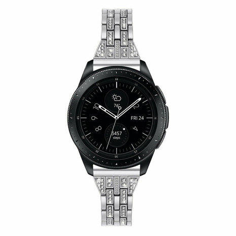 Strap-it® Strap-it Silver Diamond Samsung Galaxy Watch 42mm bandje