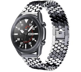 Strap-it® Samsung Galaxy Watch 3 45mm stalen vis band (zwart)