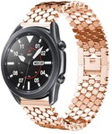 Strap-it® Strap-it Samsung Galaxy Watch 3 45mm stalen vis band (rosé goud)