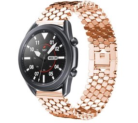 Strap-it® Samsung Galaxy Watch 3 45mm stalen vis band (rosé goud)