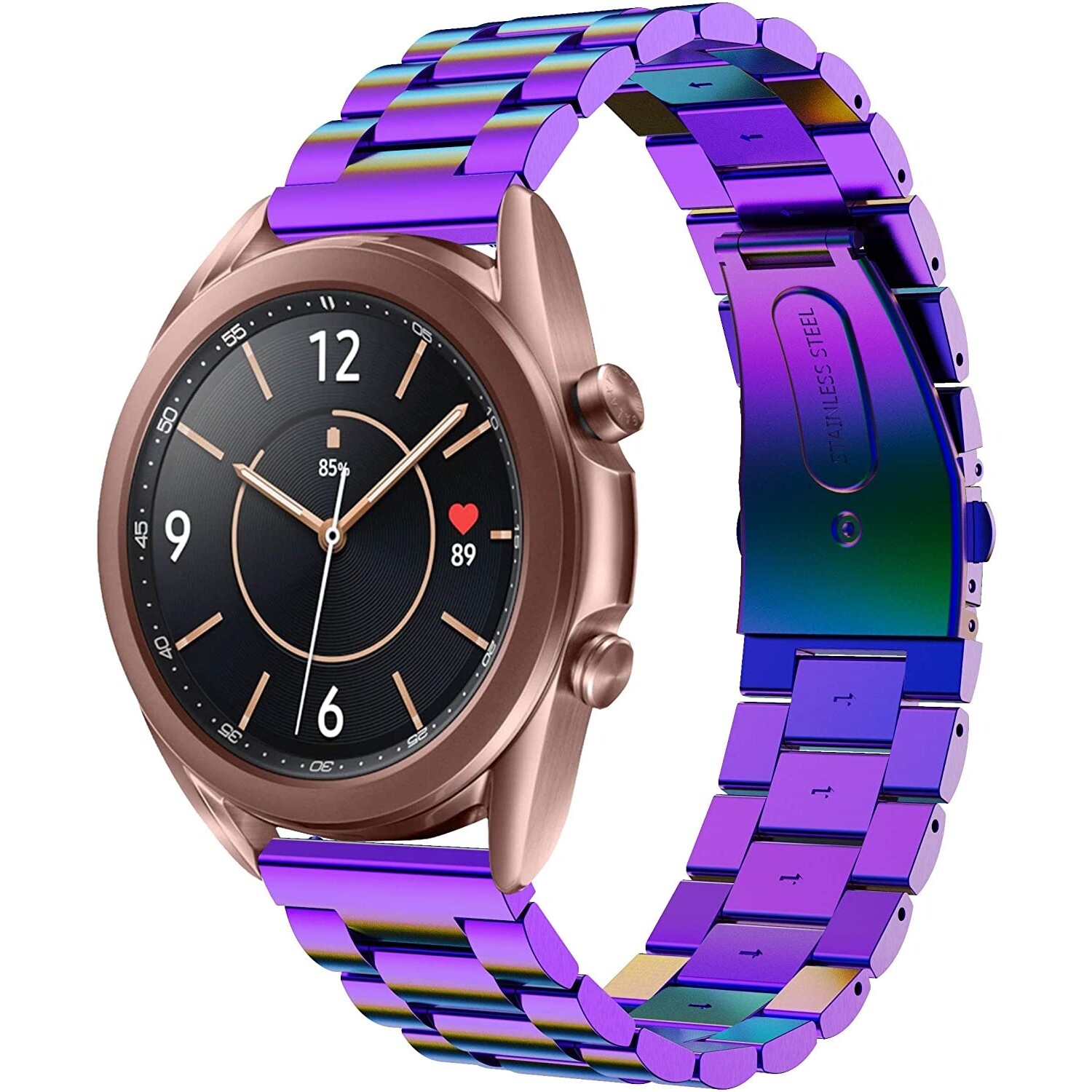 Samsung Galaxy Watch 3 stalen band 41mm regenboog incl. toolkit Smartwatchbanden