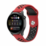 Strap-it® Huawei Watch 3 (Pro) sport band (rood/zwart)