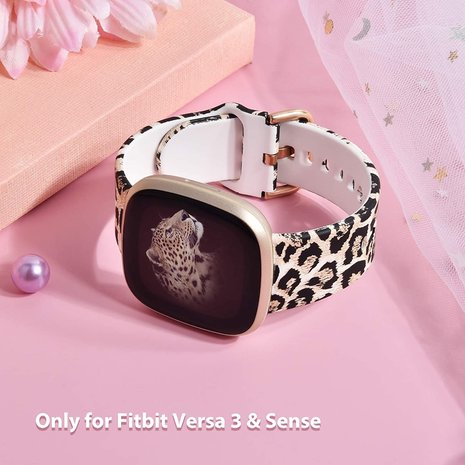 Strap-it® Strap-it Lucky Leopard Fitbit Versa 3 bandje Strap-it® Strap-it Lucky Leopard Fitbit Versa 3 bandje