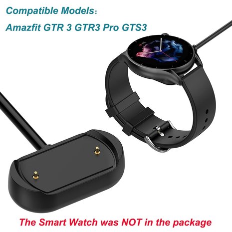 Strap-it® Strap-it Amazfit GTR 3 (Pro) / GTS 3 oplader / oplaadkabel Strap-it® Strap-it Amazfit GTR 3 (Pro) / GTS 3 oplader / oplaadkabel
