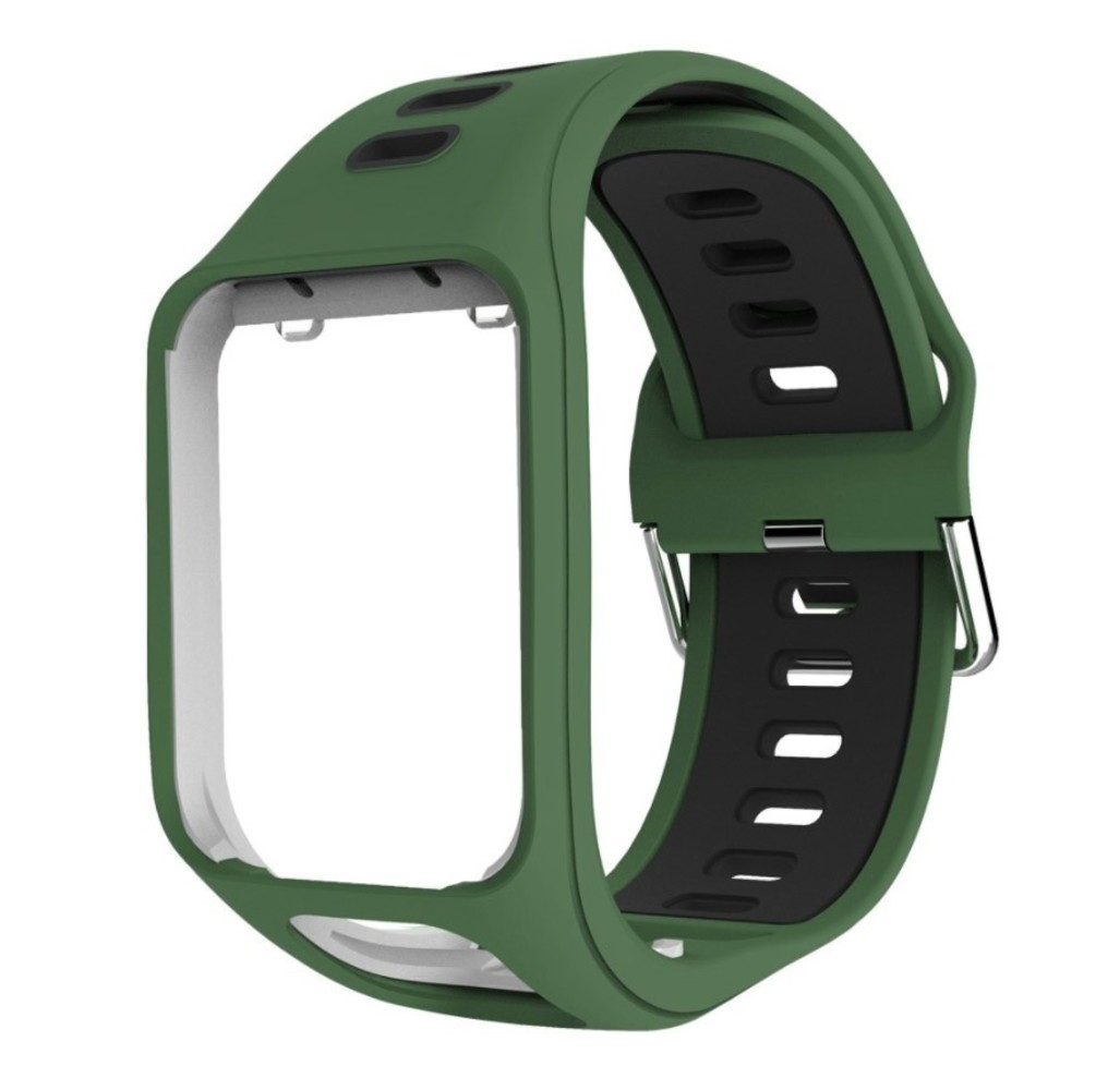 Strap-it® Strap-it TomTom Spark sport gesp bandje (groen/zwart)