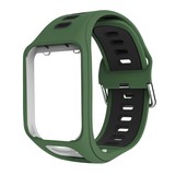 Strap-it® TomTom Spark sport gesp bandje (groen/zwart)
