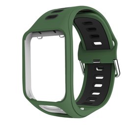 Strap-it® TomTom Spark sport gesp bandje (groen/zwart)