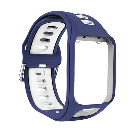 Strap-it® Strap-it TomTom Spark sport gesp bandje (blauw/wit)