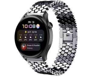 Strap-it® Huawei Watch 3 (Pro) stalen vis band (zwart) Strap-it® Huawei Watch 3 (Pro) stalen vis band (zwart)