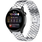 Strap-it® Strap-it Huawei Watch 3 (Pro) stalen vis band (zilver)