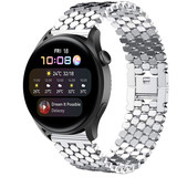 Strap-it® Huawei Watch 3 (Pro) stalen vis band (zilver)