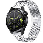 Strap-it® Strap-it Huawei Watch GT 3  46mm stalen vis band (zilver)