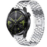 Strap-it® Huawei Watch GT 3  46mm stalen vis band (zilver)