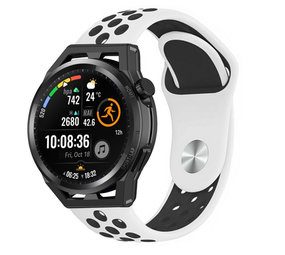 Strap-it® Huawei Watch GT Runner sport band (wit/zwart)