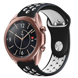 Strap-it® Samsung Galaxy Watch 3 sport band 41mm (zwart/wit)