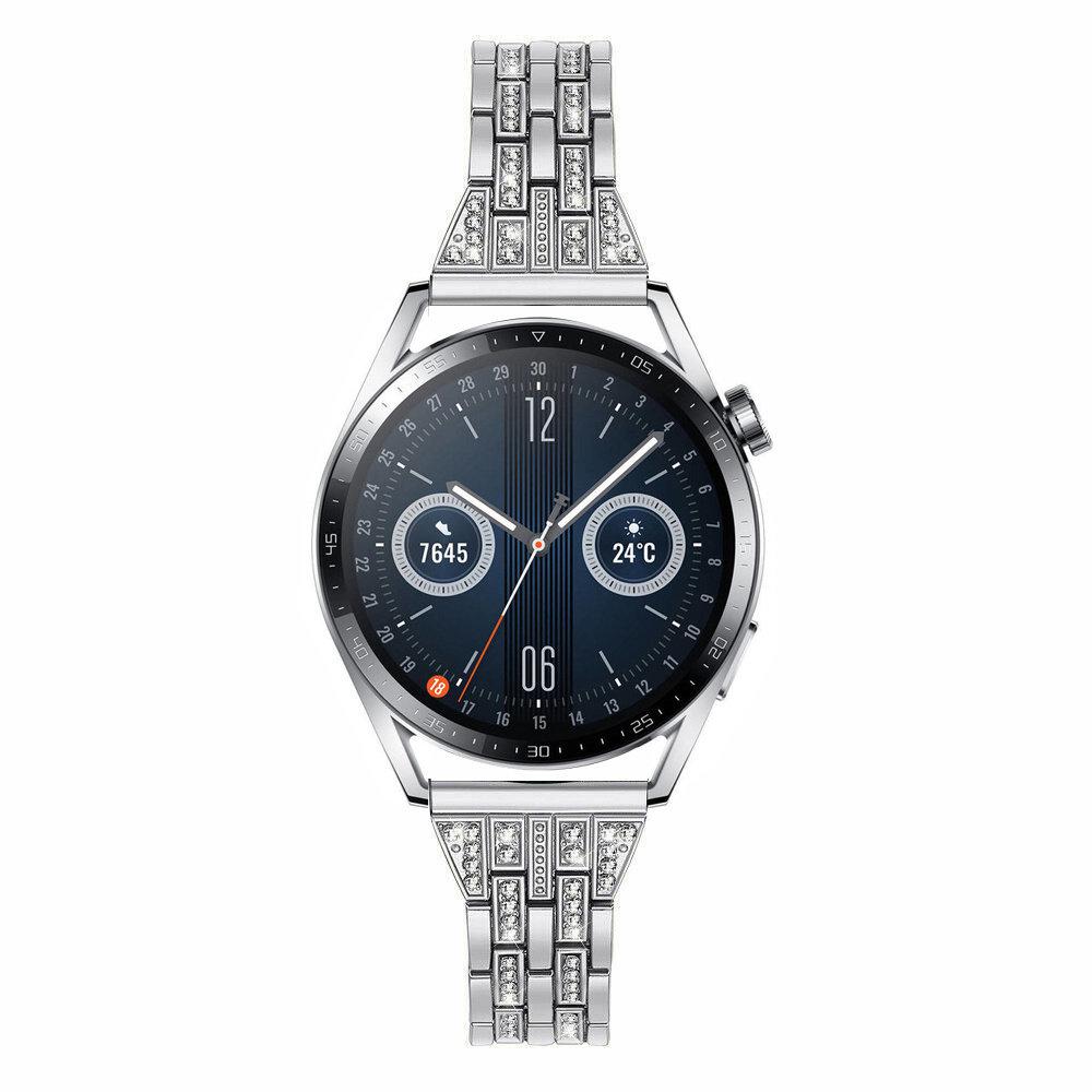 Strap-it® Strap-it Silver Diamond Huawei Watch GT 3 46mm bandje