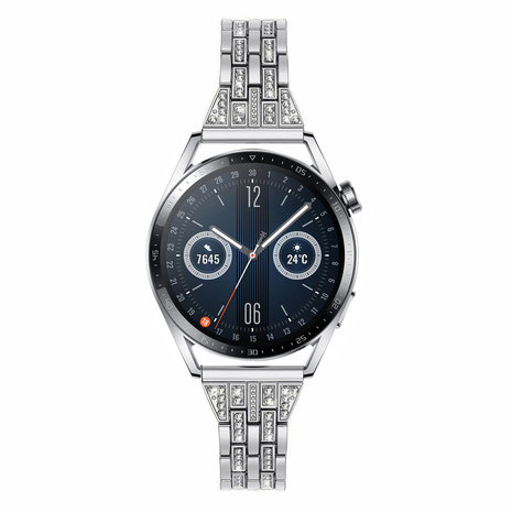 Strap-it® Strap-it Silver Diamond Huawei Watch GT 3 46mm bandje