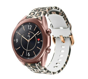 Strap-it® Lucky Leopard Samsung Galaxy Watch 3 41mm bandje Strap-it® Lucky Leopard Samsung Galaxy Watch 3 41mm bandje
