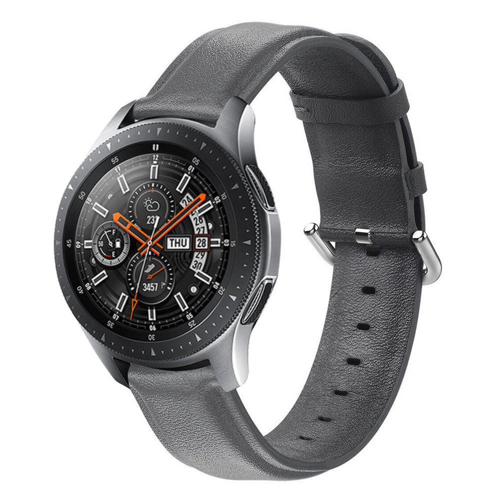 Strap-it Samsung Galaxy Watch 46mm leren bandje (donkergrijs)
