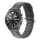 Strap-it® Samsung Galaxy Watch 3 45mm leren bandje (donkergrijs)